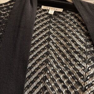 Cyrus Black Knit Lace Cardigan